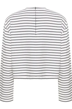 Gestuz Siba Stripe Trøje White Black Stripe