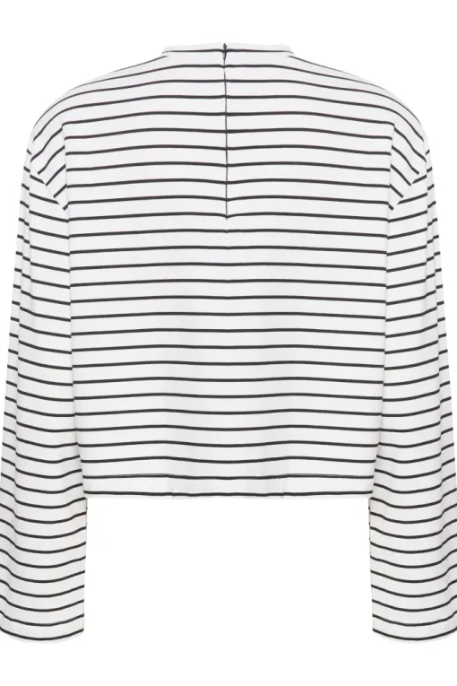 Gestuz Siba Stripe Trøje White Black Stripe