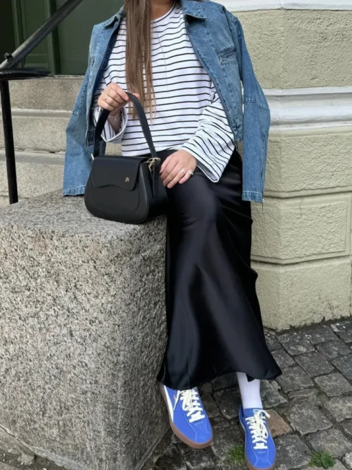 Gestuz Siba Stripe Trøje White Black Stripe