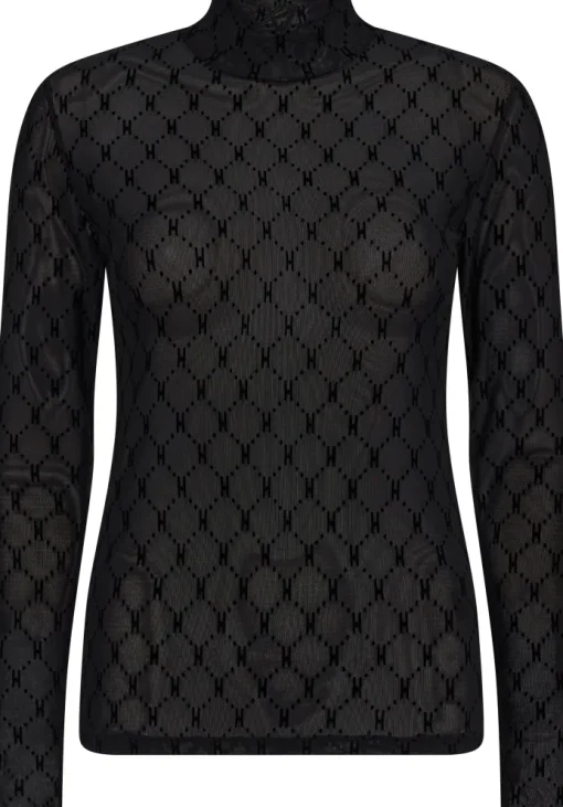 Hype The Detail Mesh Turtleneck Bluse Black