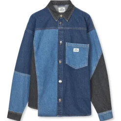 Mads Nørgaard Patch Denim Gisli Skjorte Mix Blue Denim