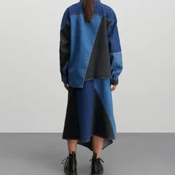 Mads Nørgaard Patch Denim Gisli Skjorte Mix Blue Denim