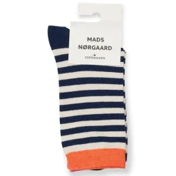 Mads Nørgaard Sock Pair Ana Mix Blue Stripe/Black Coffee