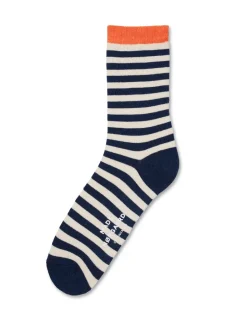 Mads Nørgaard Sock Pair Ana Mix Blue Stripe/Black Coffee