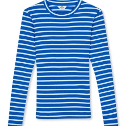 Mads Nørgaard 2x2 Cotton Stripe Tuba LS T-shirt Surf The Web/Vanilla Ice