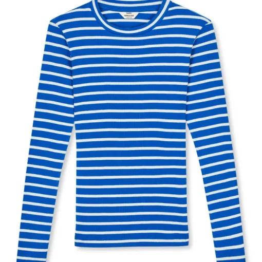 Mads Nørgaard 2x2 Cotton Stripe Tuba LS T-shirt Surf The Web/Vanilla Ice