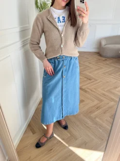 Mos Mosh Marti Denim Nederdel Light Blue