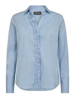 Mos Mosh Sybel Satin Skjorte Cashmere Blue