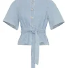 MSCH Copenhagen Ingrid Lis 2/4 Belt Skjorte Light Blue Wash