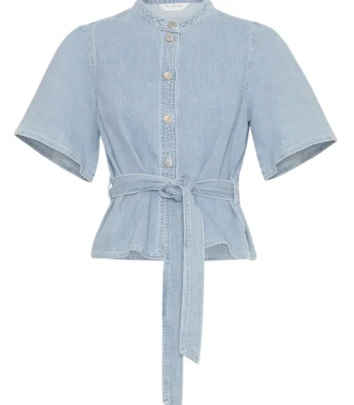 MSCH Copenhagen Ingrid Lis 2/4 Belt Skjorte Light Blue Wash