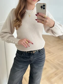 Neo Noir Angie Knit Bluse Ivory