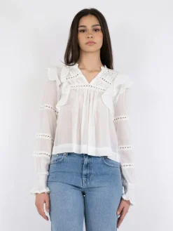 Neo Noir Aurika S Voile Bluse White