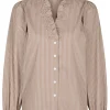 Neo Noir Brielle Stripe Skjorte Brown