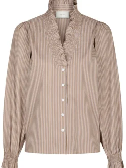 Neo Noir Brielle Stripe Skjorte Brown