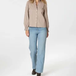 Neo Noir Brielle Stripe Skjorte Brown