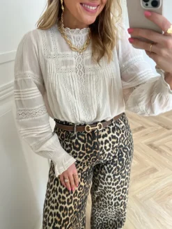 Neo Noir Ebba S Voile Bluse Ivory