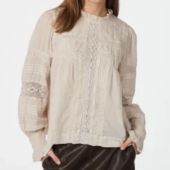 Neo Noir Ebba S Voile Bluse Ivory