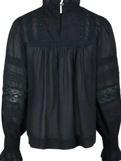 Neo Noir Ebba S Voile Bluse Navy