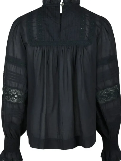 Neo Noir Ebba S Voile Bluse Navy