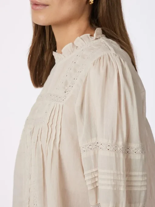 Neo Noir Ebba S Voile Bluse Ivory