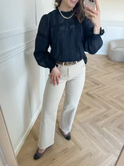 Neo Noir Ebba S Voile Bluse Navy