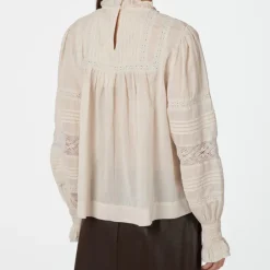Neo Noir Ebba S Voile Bluse Ivory