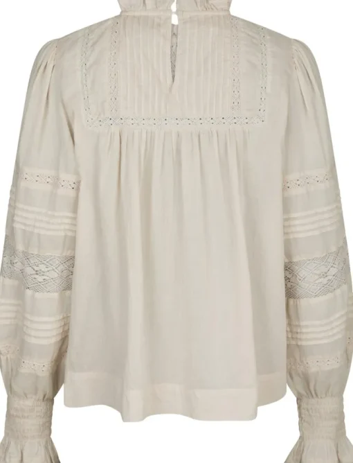 Neo Noir Ebba S Voile Bluse Ivory