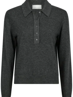 Neo Noir Genea Knit Polo Bluse Antracit