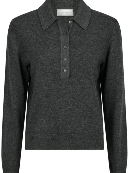 Neo Noir Genea Knit Polo Bluse Antracit