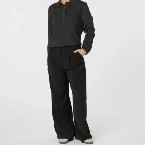 Neo Noir Genea Knit Polo Bluse Antracit