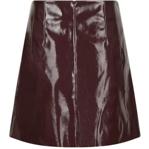 Neo Noir Hemie Patent Nederdel Burgundy