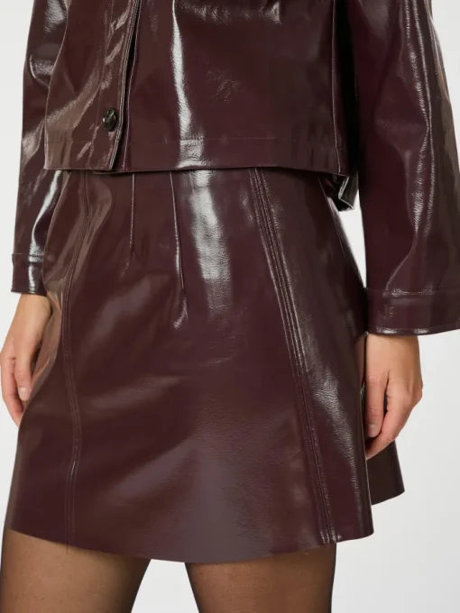 Neo Noir Hemie Patent Nederdel Burgundy