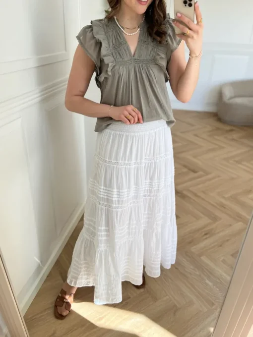 Neo Noir Jayla S Voile Top Smoke Green NOS25
