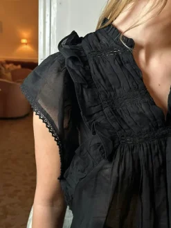 Neo Noir Jayla S Voile Top NOS25 Black