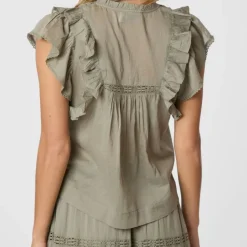 Neo Noir Jayla S Voile Top Smoke Green NOS25