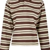 Neo Noir Mala Stripe Polo Bluse Brown