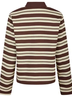 Neo Noir Mala Stripe Polo Bluse Brown