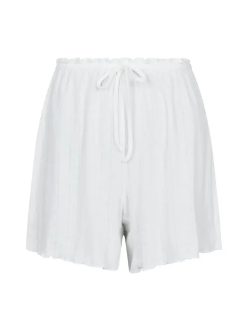 Neo Noir Merit Pointelle Shorts White