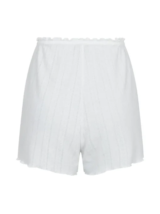 Neo Noir Merit Pointelle Shorts White