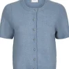 Neo Noir Mitta Strikcardigan Smoke Blue