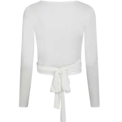 Neo Noir Nia Jersey Wrap Bluse White