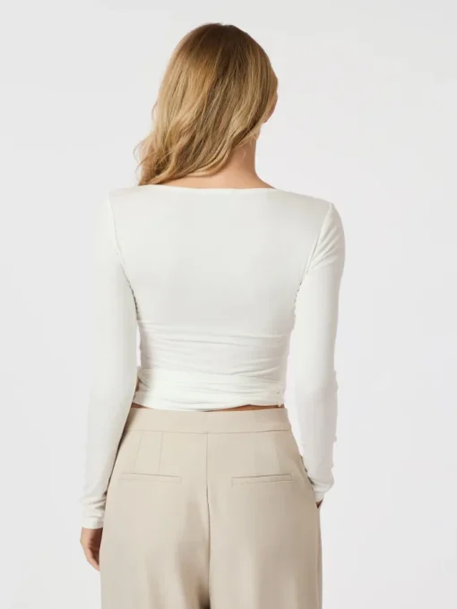 Neo Noir Nia Jersey Wrap Bluse White