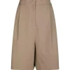 Neo Noir Nika Structure Bermuda Shorts Dark Taupe