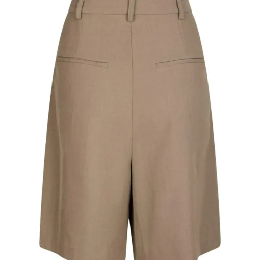 Neo Noir Nika Structure Bermuda Shorts Dark Taupe