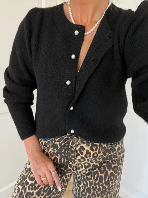 Neo Noir Nuna Knit Cardigan Black