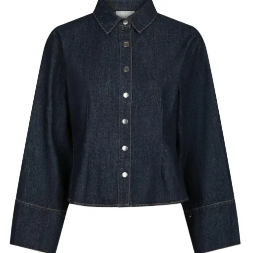 Neo Noir Rosa Denim Skjorte Dark Blue
