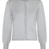 Neo Noir Rose Solid Knit Cardigan Light Grey Melange