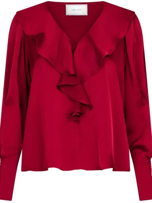 Neo Noir Sandie Sateen Bluse Wine