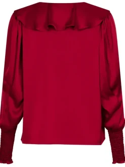 Neo Noir Sandie Sateen Bluse Wine
