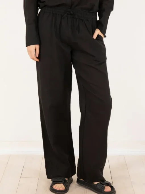 Neo Noir Sonar Linen Bukser NOS25 Black